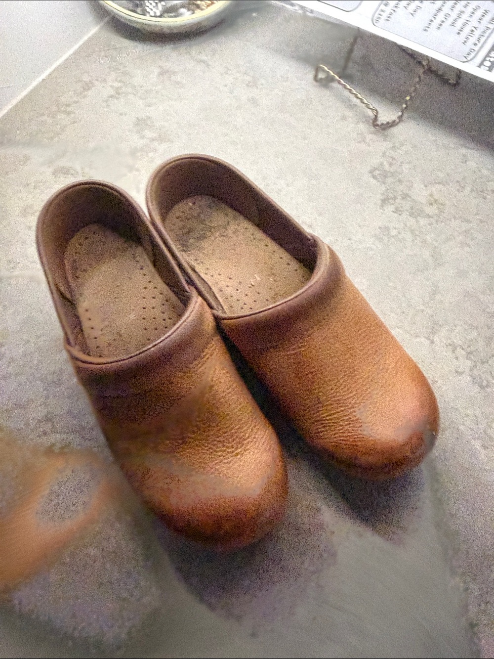 Dansko Brown Leather Clog Mules
